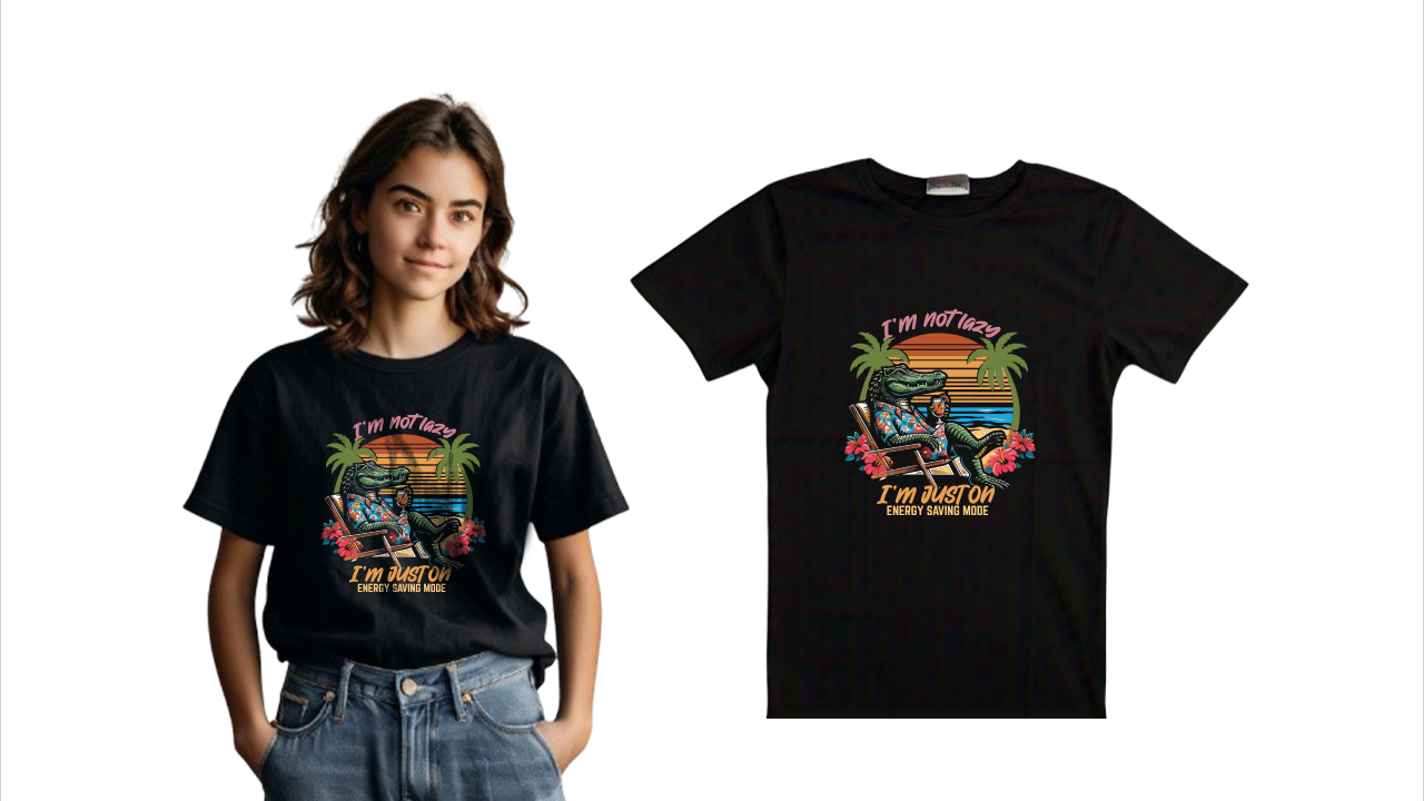 Women's IM NOT LAZY IM JUST ON ENERGY SAVING MODE Tri-Tee