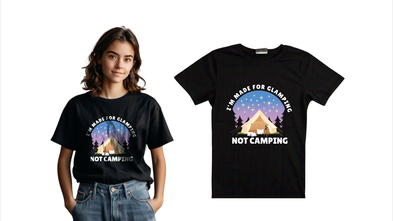 Women's IM MADE FOR GLAMPING NOT CAMPING Tri-Tee