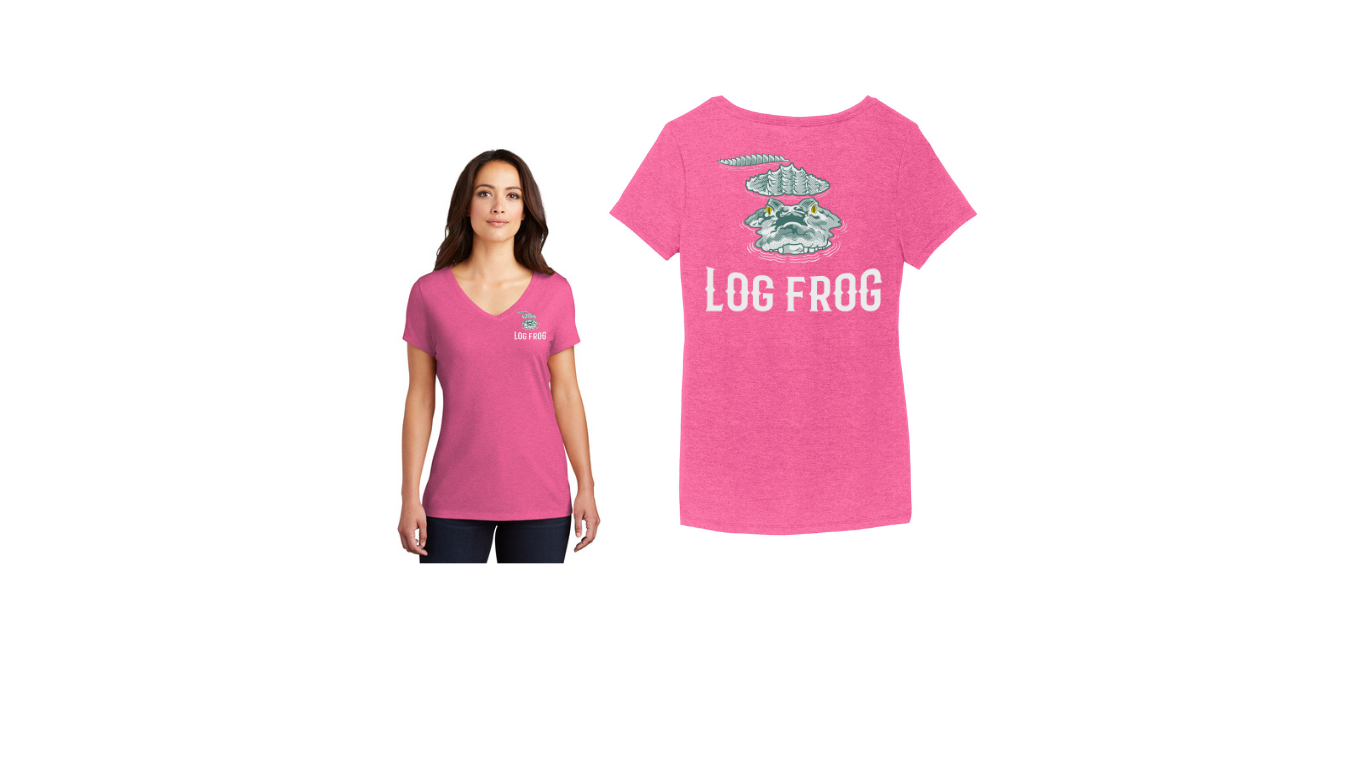 Women V Neck Fuchsia Frost