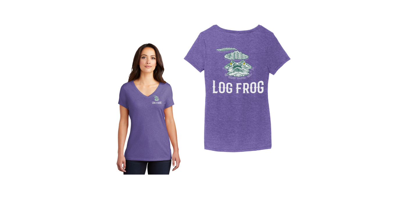 Womens V neck Purple Frost