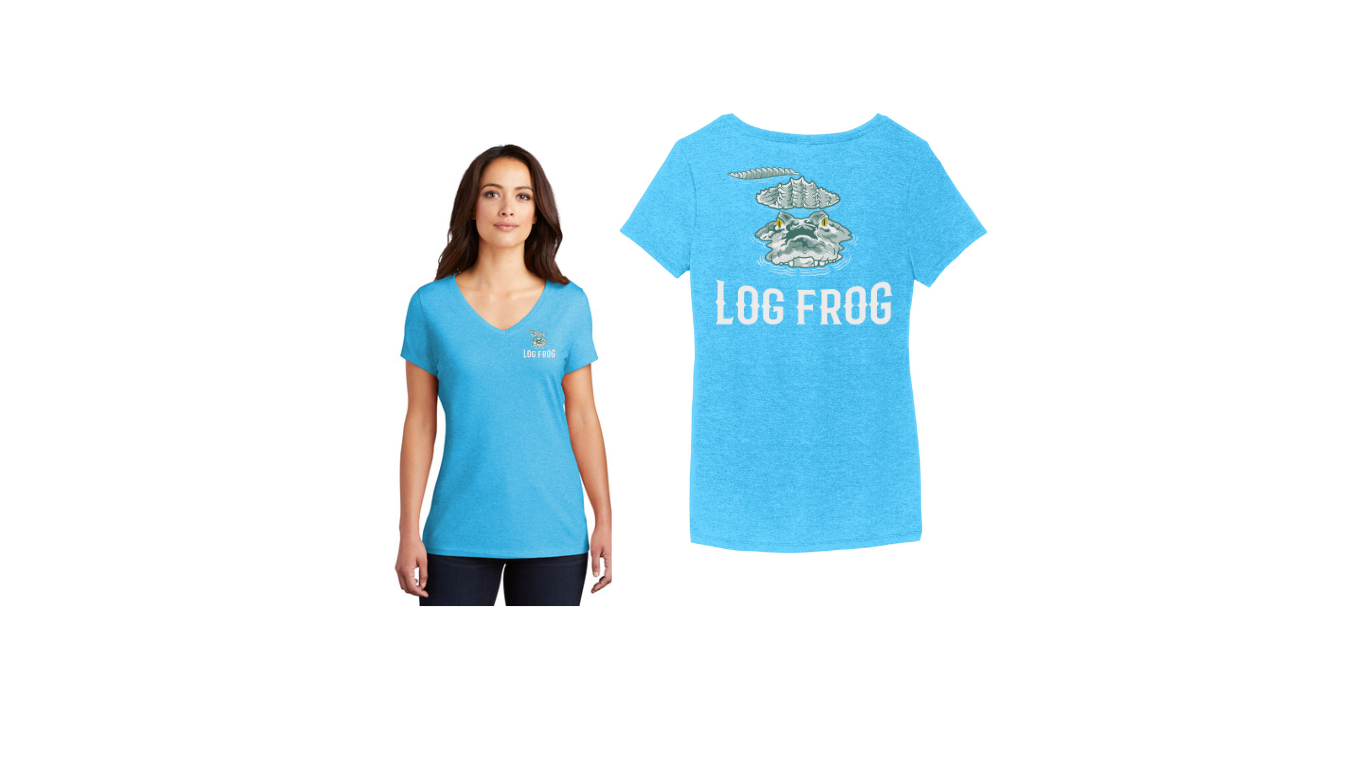 Womens V neck Turquoise Frost