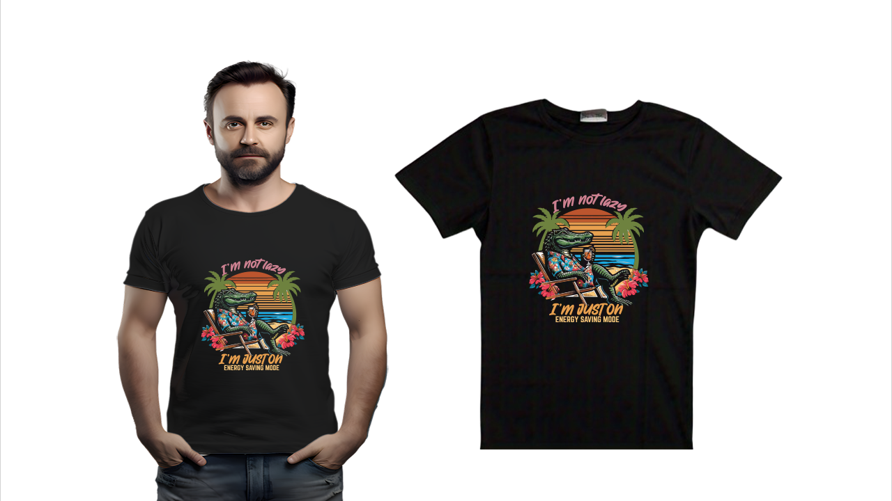 Men's IM NOT LAZY IM JUST ON ENERGY SAVING MODE Tri-Tee